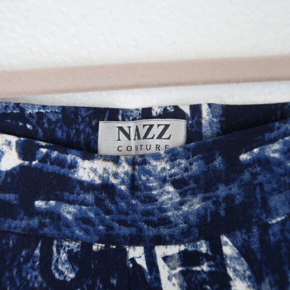 Nazz Couture Womens M Blue Tie Dye Print Flared Pants Boho Hippie Festival - Picture 2 of 5